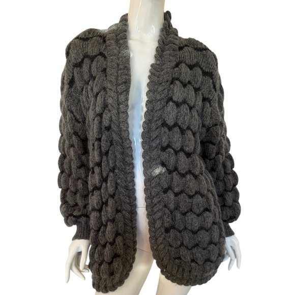 Career Franklin Sweaters - VTG Chunky Fuzzy Open Sweater Jacket Cardigan by Career Franklin